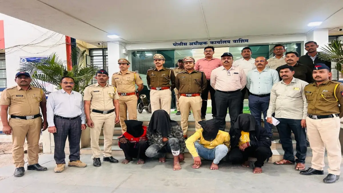 रिसोड–मोप रस्त्यावर अपहरण आणि दरोडा प्रकरणाचा तपास करताना वाशिम पोलिस