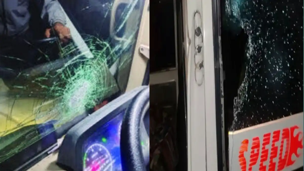 चिखली–लव्हाळा रस्त्यावर रात्री वाहनांवर दगडफेक झाल्यानंतरचा परिसर आणि पोलिस बंदोबस्त